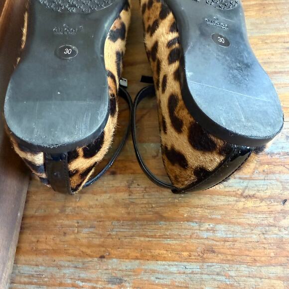 Girls Gucci Leopard Print Patent Leather Ballet Mary Janes EU 30 US 12.5 Italy - Picture 12 of 13